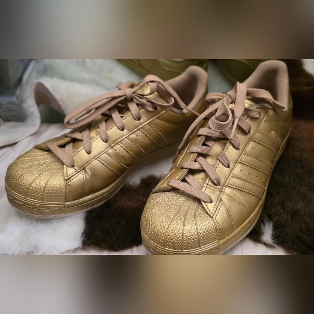 adidas Women's Metallic Gold Sneakers